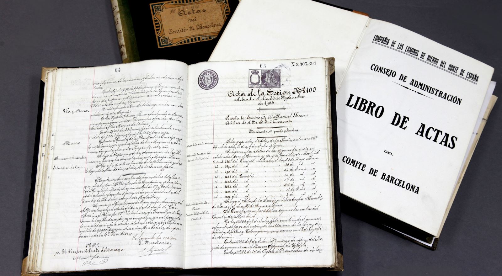 Libros de actas de antiguas compa��as ferroviarias