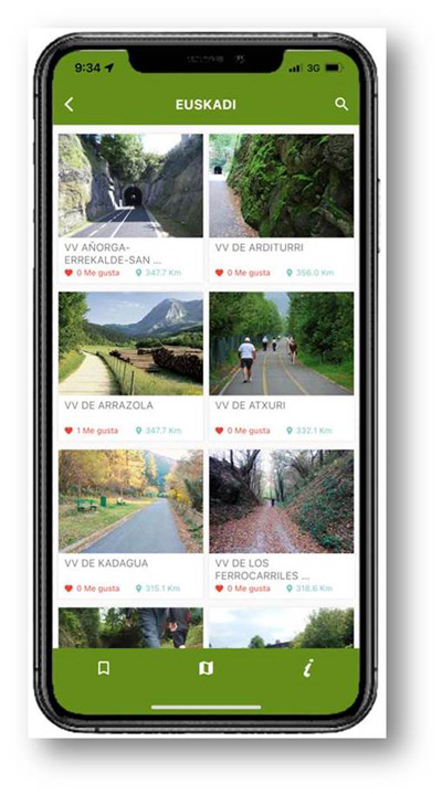 La app de V�as Verdes, tambi�n disponible en iOS para los dispositivos de Apple