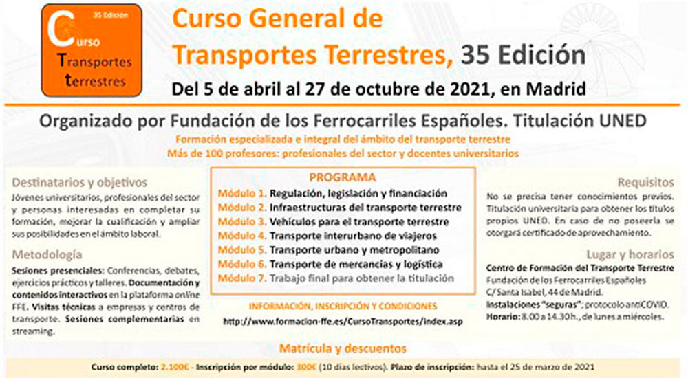Formaci�n especializada en transporte terrestre