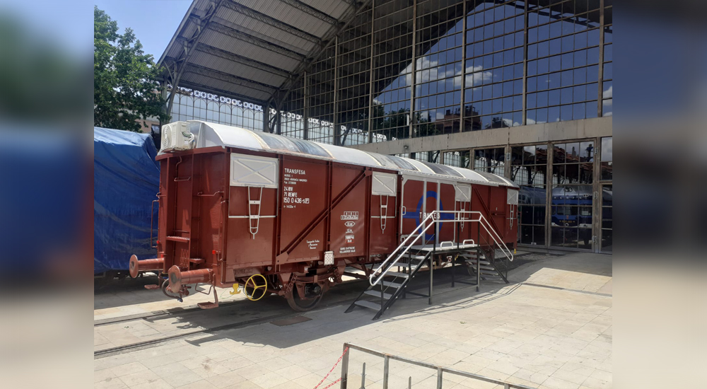 El Museo del Ferrocarril de Madrid expone un vagón naranjero de Transfesa El Museo del Ferrocarril de Madrid expone un vagón naranjero de Transfesa