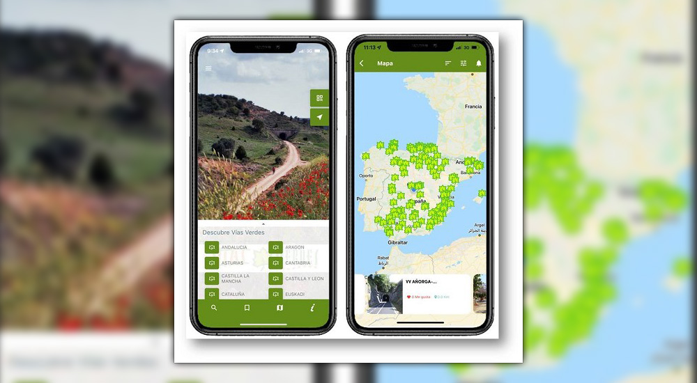 La app de V�as Verdes, tambi�n disponible en iOS para los dispositivos de Apple