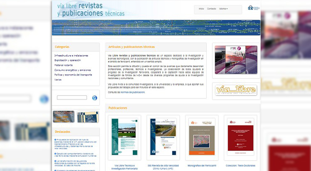 Publicaciones especializadas de V�a Libre T�cnica e Investigaci�n Ferroviaria