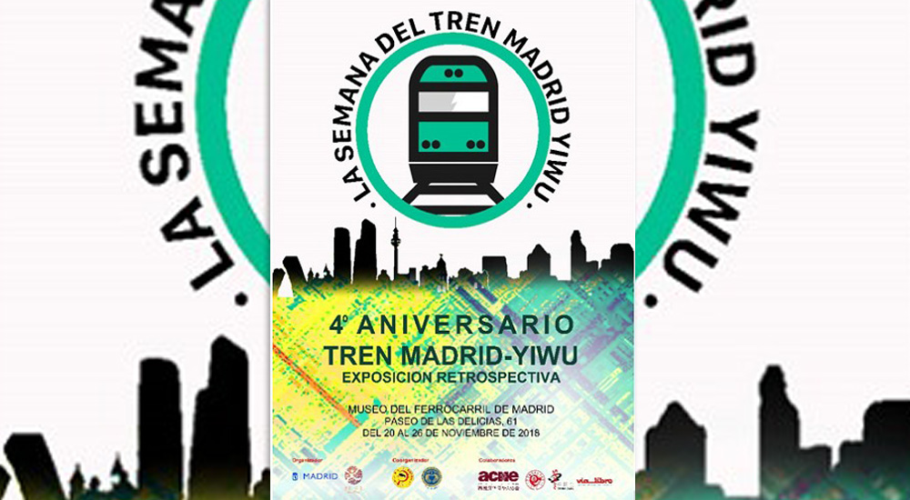 Exposici�n sobre del cuarto aniversario del tren entre Madrid y Yiwu