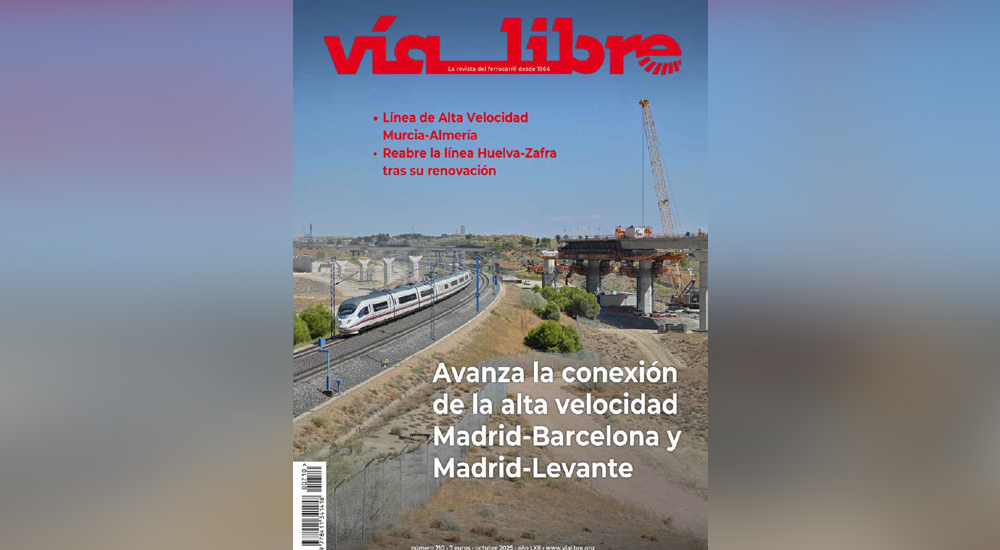 La alta velocidad ferroviaria, portada del 'Vía Libre' de octubre La alta velocidad ferroviaria, portada del 'Vía Libre' de octubre
